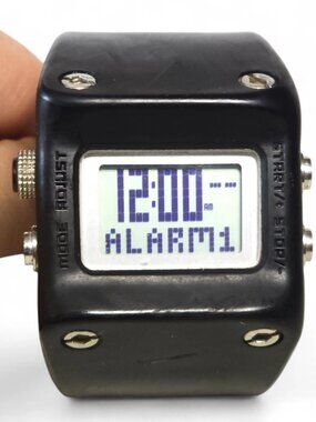 Rare Nike Mettle Chisel Black Chrono Alarm Watch, WC0045, Works Great!